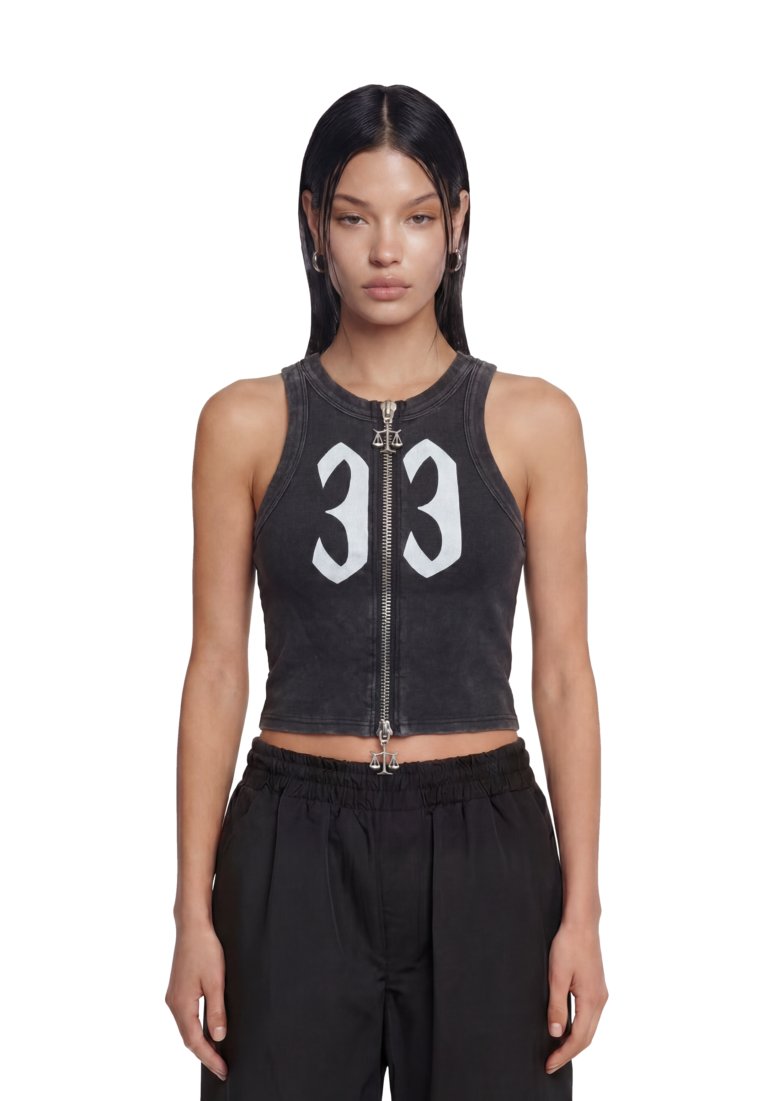 SCALE ZIP RIBBED TANK-1