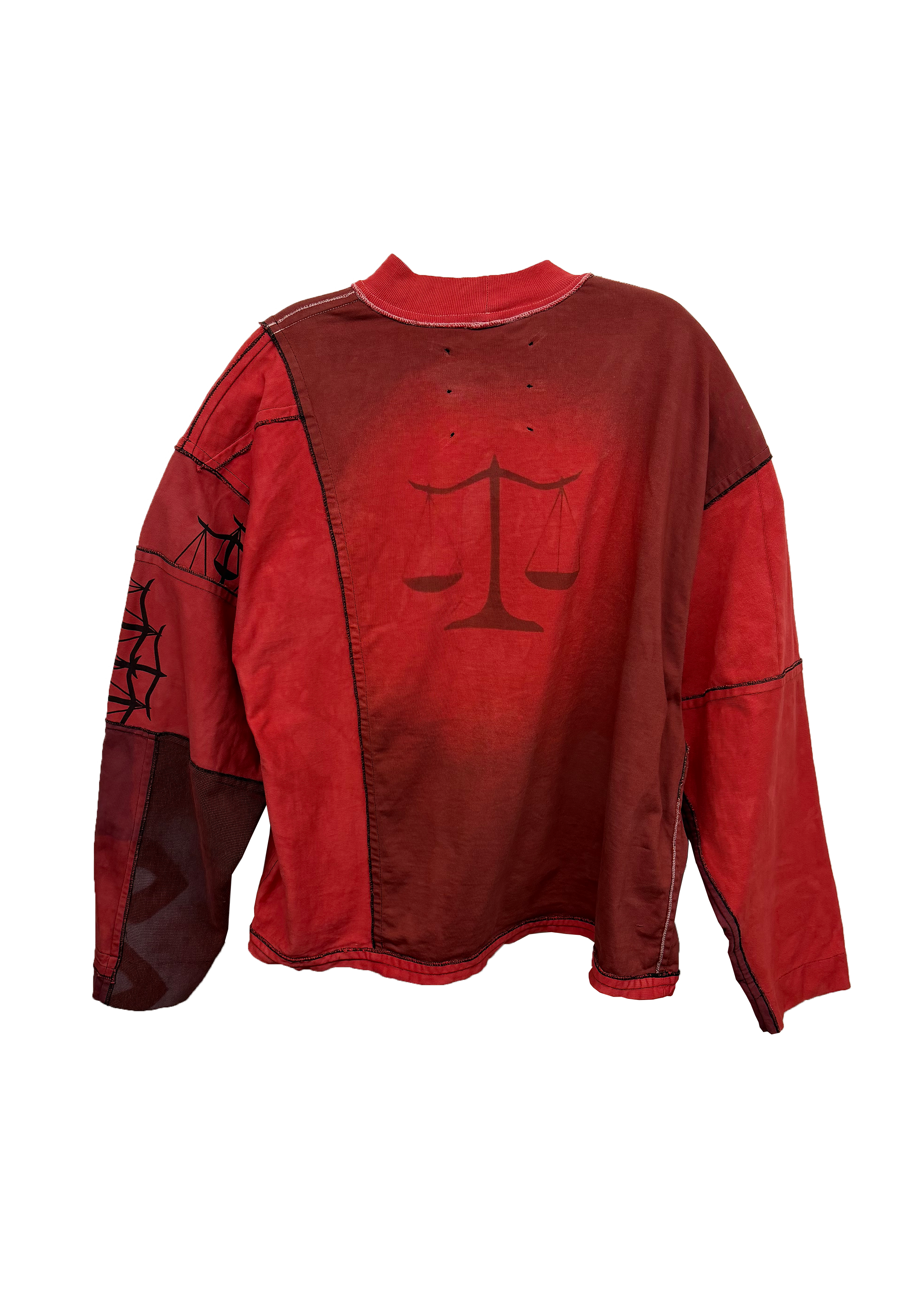 RECONSTRUCTED PATCHWORK LONGSLEEVE TEE (1 OF 1) #72-2