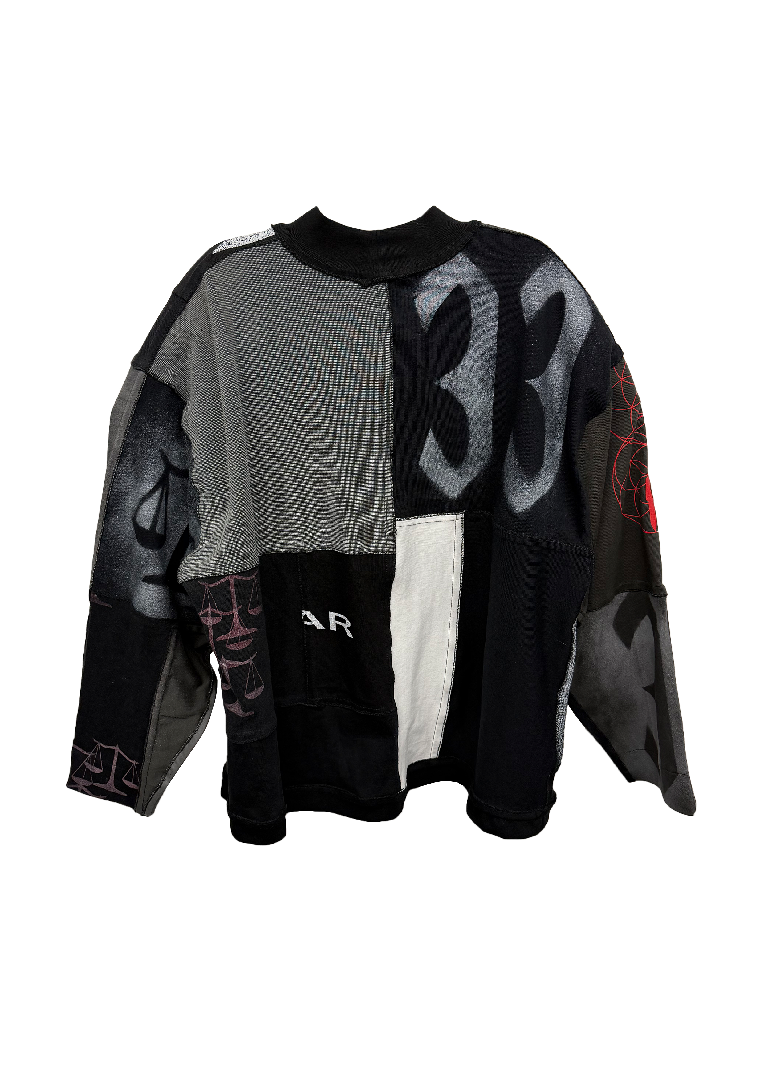 RECONSTRUCTED PATCHWORK LONGSLEEVE TEE (1 OF 1) #69-2