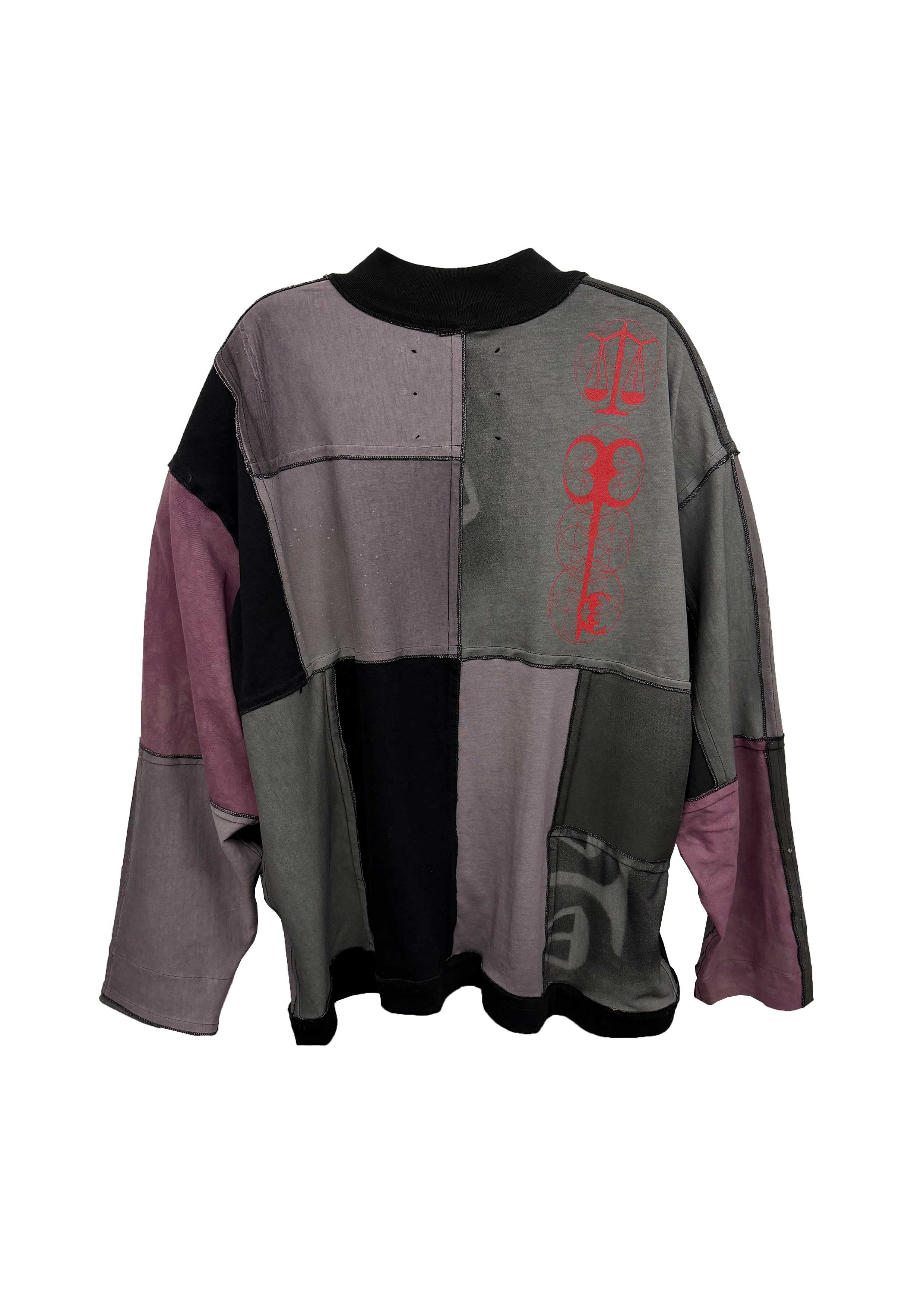 RECONSTRUCTED PATCHWORK LONGSLEEVE TEE (1 OF 1) #70-2