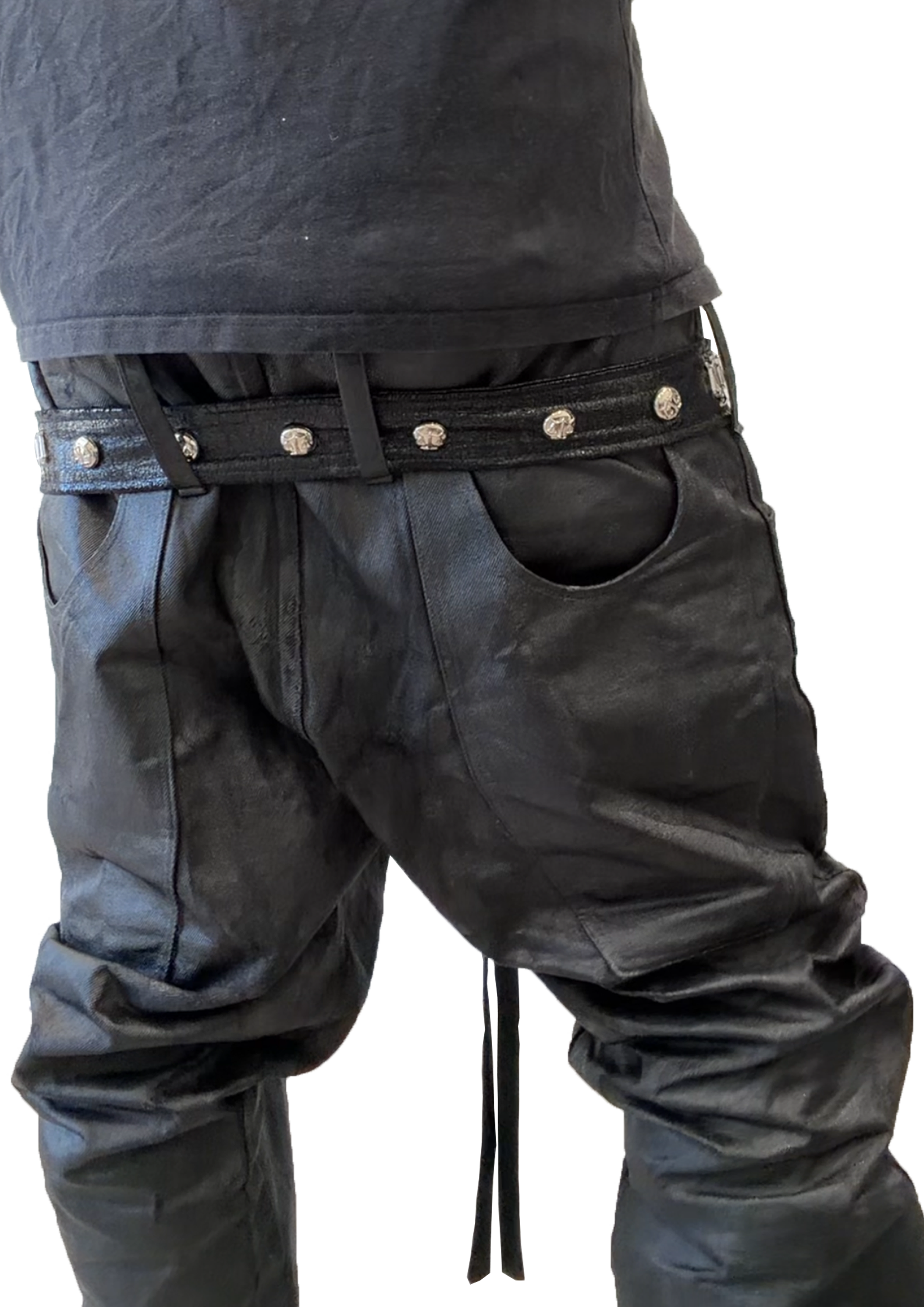 FITTED STACKED DENIM TROUSERS-7