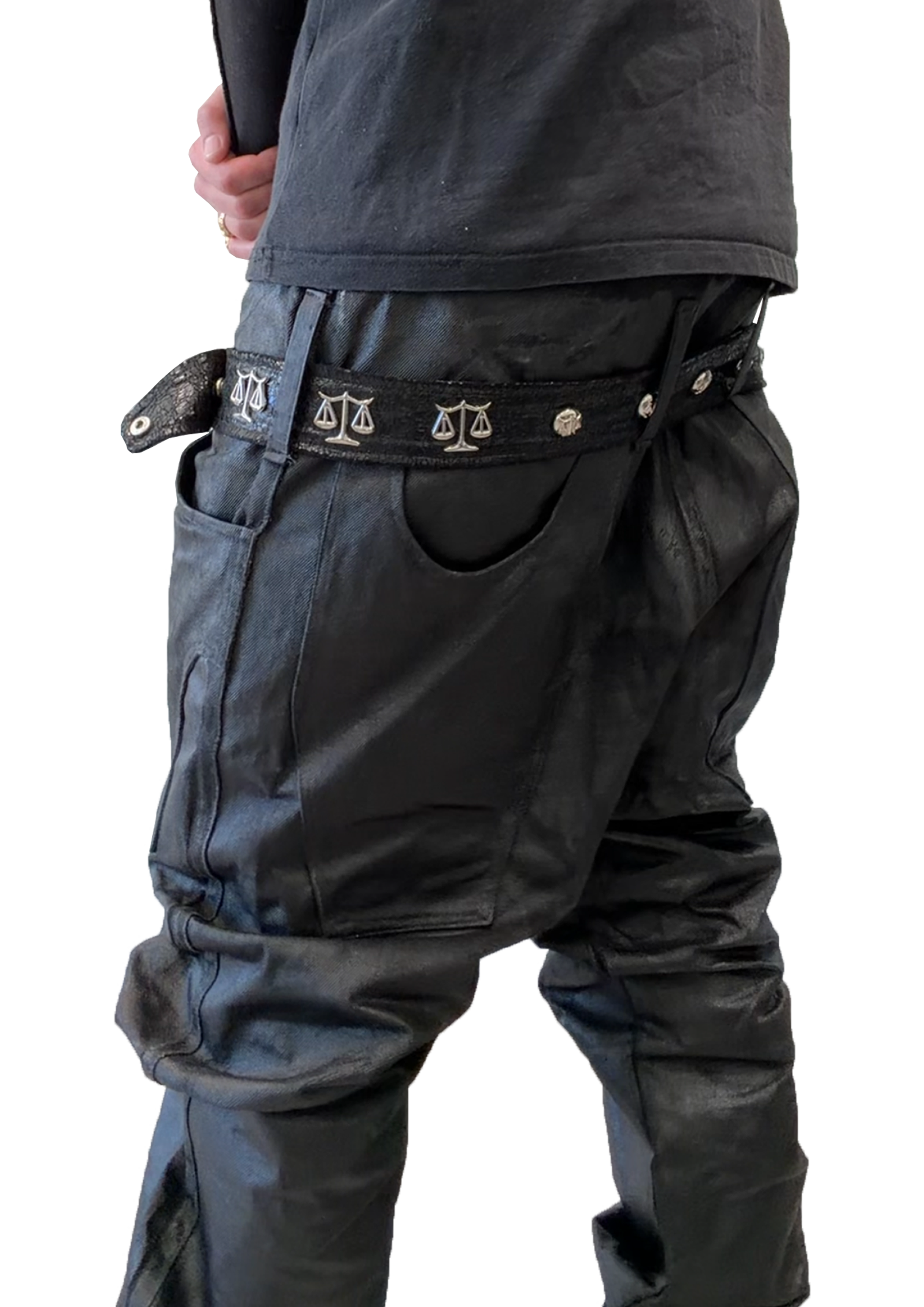 FITTED STACKED DENIM TROUSERS-6
