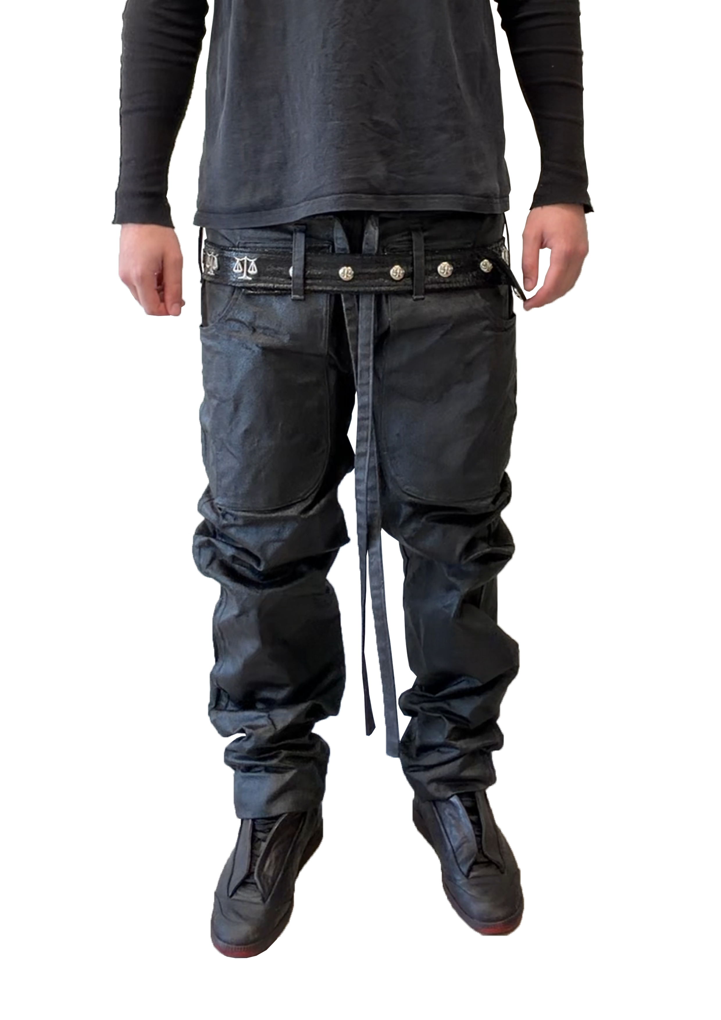 FITTED STACKED DENIM TROUSERS-2