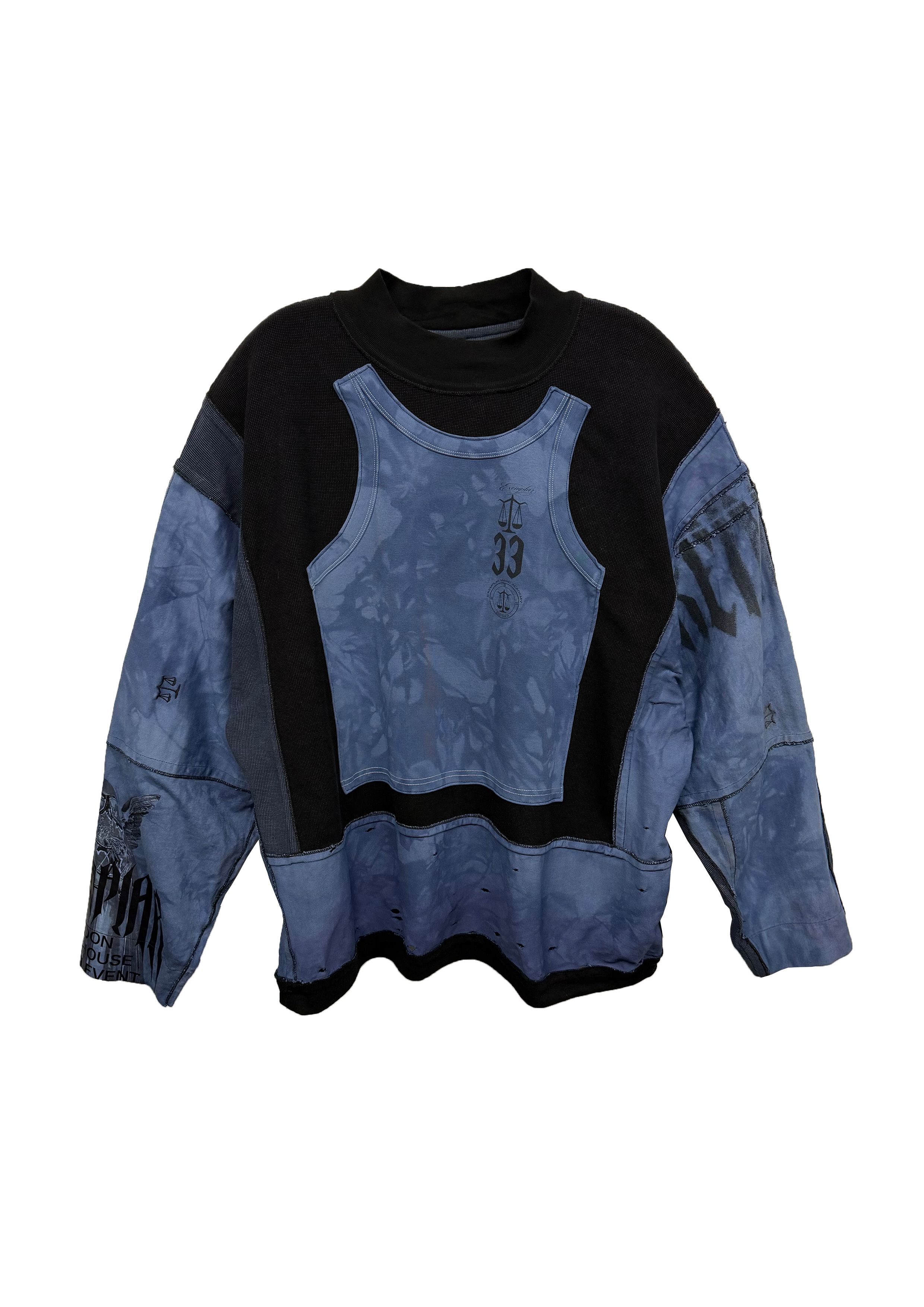 RECONSTRUCTED PATCHWORK LONGSLEEVE TEE (1 OF 1) #73-1