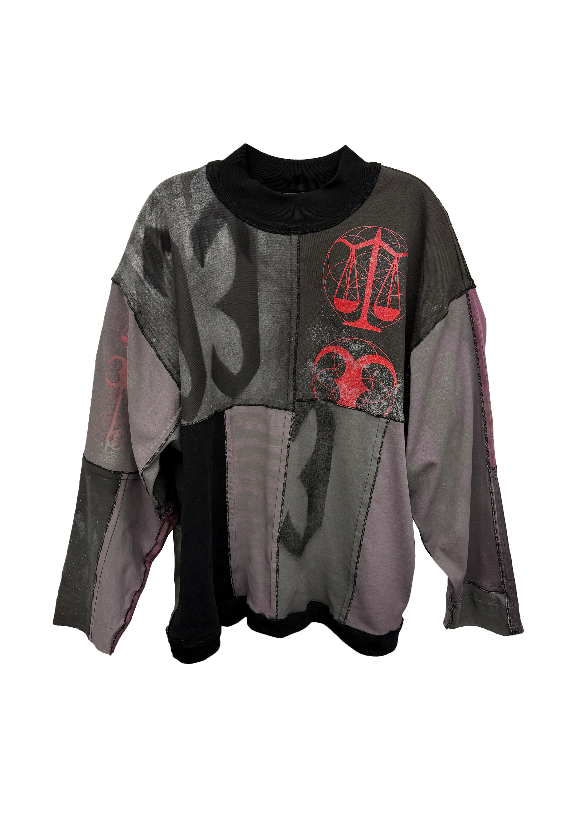RECONSTRUCTED PATCHWORK LONGSLEEVE TEE (1 OF 1) #70-1