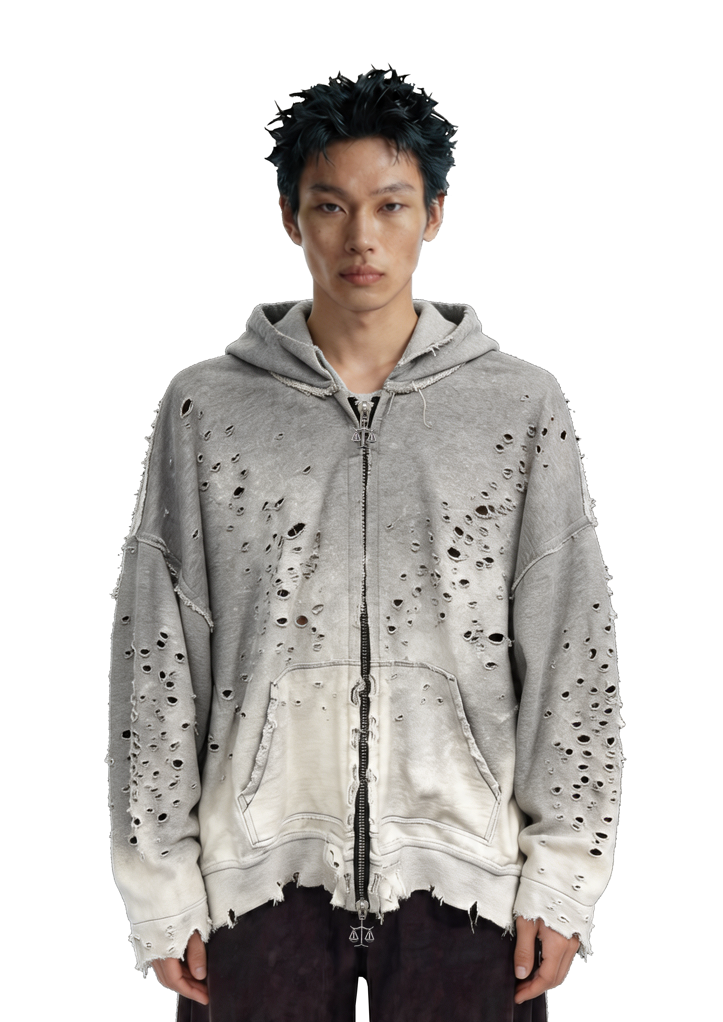 DISTRESSED FADED HOODIE